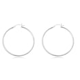 thumbnail image 2 of AVORA 925 Sterling Silver Classic Polished 2mm Tube Hoop Earrings, 2 of 5