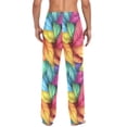 thumbnail image 4 of FORMRS Mens Pajama Pants with Pockets Cotton Sleepwear Lounge Bottoms Sizes S-2XL, Vibrant Leaves Pattern, 4 of 7