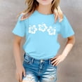 thumbnail image 2 of Chemises Chaudes de Natation pour Petites Filles, Chemise Décontractée Imprimée à Col Rond et Manches Courtes pour Tout-Petits, 2 of 5