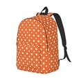 thumbnail image 2 of Daiia Orange And White Polka Dot Vintage Canvas Backpack for Men and Women ,Hiking Backpack,Travel Laptop Bag for School,Large Capacity Backpack-Small, 2 of 8