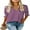 Purple, variant on Blouses for Women Dressy Casual Summer Puff Ruffle Short Sleeve Shirt Tops Black
