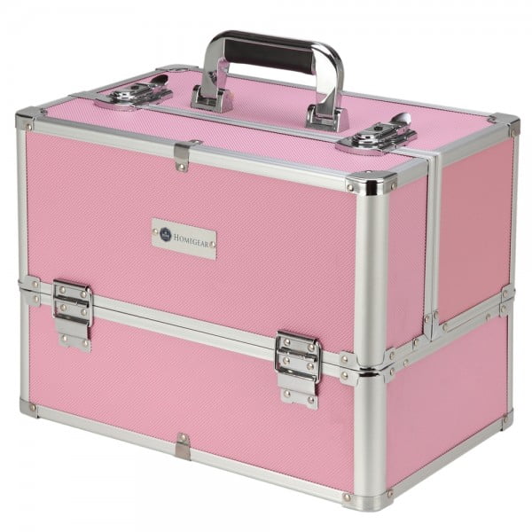 Homegear Professional Cosmetics Large Makeup Train Case w/ 6 Extendable