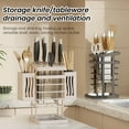 thumbnail image 2 of Yesbay Kitchen Tabletop Storage Rack Knife Holder Hollow Storage Rack Kitchen Utensil Organizer, 2 of 8