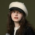 thumbnail image 6 of Fgnfyis French Wool Beret Hat Elegant Style For Women Adults Party Wear White One Size, 6 of 7