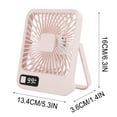 thumbnail image 4 of Ventilador, ventilador de techo, ventilador de escritorio, ventilador USB pequeño de escritorio plegable de carga para oficina con pantalla digital, pequeño, súper silencioso, soporte para colgar Cara, 4 of 5