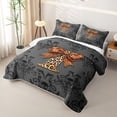 thumbnail image 3 of jejeloiu Retro Damask FloralQuilt Full For Girls,Gothic Letter Initial I Full Bedspread Sets,3pcs, 3 of 7