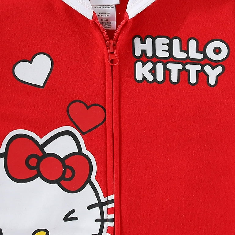 Hello Kitty Sanrio Fleece Zip Up Hoodie with Ears (Girls), Sizes 4 Hello Kitty Sanrio Fleece Zip Up Hoodie with Ears (Girls), Sizes 4
