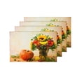 thumbnail image 4 of MKHERT Abstract Autumn Still Life with Flowers and Pumpkin Placemats Table Mats for Dining Room Kitchen Table Decoration 12x18 inch,Set of 4, 4 of 4