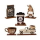 thumbnail image 2 of Conjunto de decoración de bandeja de café de 5 piezas Señales de madera decorativas decorativas decoraciones de mesa creativas para el café de, 2 of 8