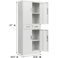 thumbnail image 3 of BESFUR Metal Cabinet, Garage Storage Cabinet with Drawer and Adjustable Shelves for Garage, Office, School - White, 3 of 5