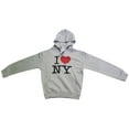 thumbnail image 1 of I Love NY New York Kids Hoodie Screen Print Heart Sweatshirt Gray Large 14-16, 1 of 2