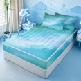 thumbnail image 2 of meiyoeat Teal Galaxy Star Zipper Twin Comforter Sets with Fitted Sheet and 2 Pillowcases,Calm Magical Sky Pattern Zipper Bedding Set For Girl,Reversible,4 Pieces, 2 of 7