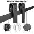 thumbnail image 5 of Aquaterior 6.6ft Sliding Barn Door Hardware Kit Hang Style Track Rail for Single Door Black, 5 of 9