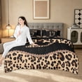 thumbnail image 5 of Homewish Fashion Initial Letter Bedding Comforter Set 7pcs for Girls Women, Cheetah Print Monogrammed D Queen Bedding Sets, Black Reversible, 5 of 9