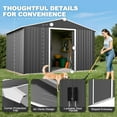 thumbnail image 4 of Nuu Garden 8 x 10 FT Garden Storage Shed with Sliding Doors, Galvanized Sheet Tool Shed with Sloping Roof, Anti-Corrosion Garden Shed with Air Vents for Backyard Patio Lawn, Dark Gray, 4 of 10
