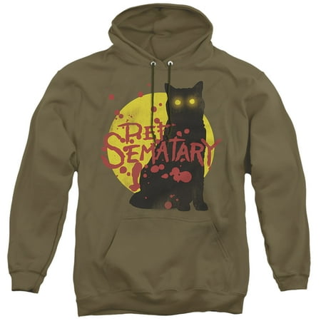 Pet Sematary Graphic Cat Adult Pullover Hoodie Sweatshirt Military Green