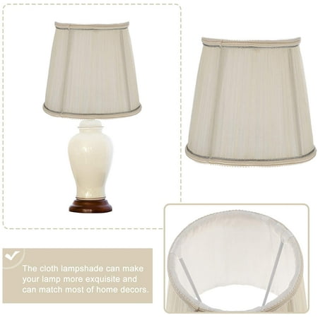 Mafnio Pleated Barrel Lamp Shades, Cream Table Lamp Shades Only