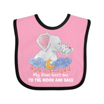 Inktastic My Noni Loves Me to the Moon and Back Elephant Family Boys or Girls Baby Bib
