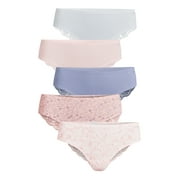 Jessica Simpson Women’s Micro and Lace Hipster Panties, 5-Pack