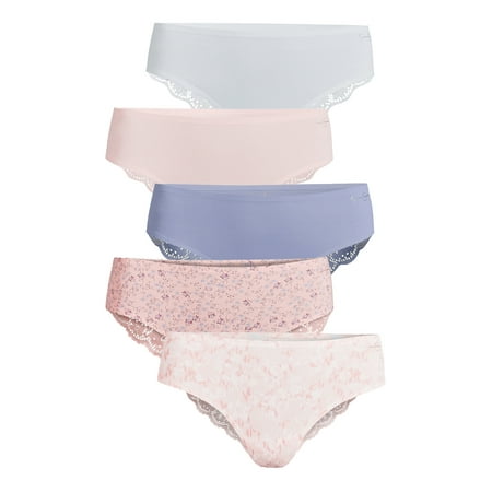 Jessica Simpson Women’s Micro and Lace Hipster Panties, 5-Pack