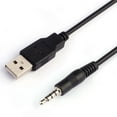 thumbnail image 2 of 3.5mm AUX Audio To USB 2.0 Male Charge Cable Adapter Cord For Car MP3, 2 of 3