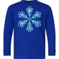 thumbnail image 3 of Inktastic Icy Blue Winter Snowflake Long Sleeve Youth T-Shirt, 3 of 5