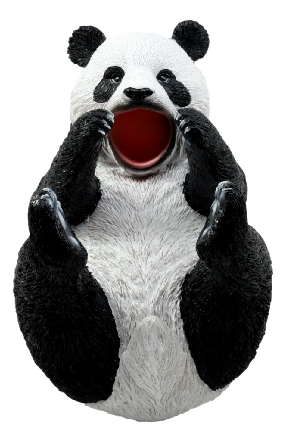 Ebros Master Po Giant Panda Bear Wine Holder and Panda Salt and Pepper Shakers Holder Figurine Set 