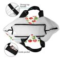 thumbnail image 4 of Pofeuu Strawberry Print Reusable Grocery Bags - Washable, Foldable, Packable Tote, Large Handles, Heavy Duty, Zippered Top Pouch, 4 of 8