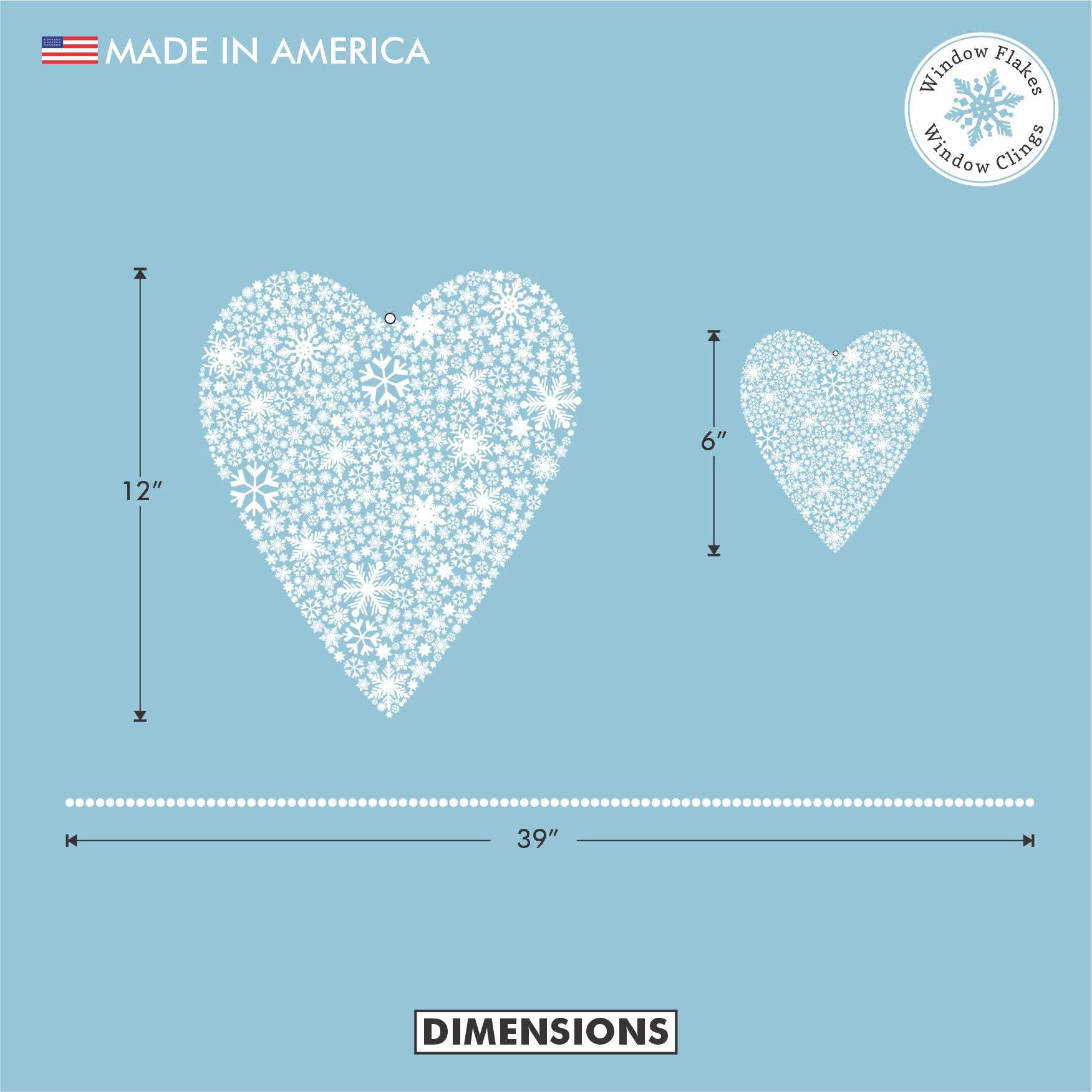 12"  6" Snowflake Valentine Hearts