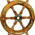 thumbnail image 2 of Wooden Ship Wheel wall and Pirate Décor | Pirate Rustic Captain | SHIP WHEEL 18, 24, 36 INCHES Nautical Style Captain Boat Wheel, 2 of 6
