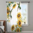 thumbnail image 4 of Sunflower Sheer Curtains 84 Inches Long, Yellow Summer Flower Hummingbird Retro Light Filering Curtains, Breathable Simi Curtain Privacy Drapes for Living Room Bedroom Lightweight Window Treatment, 4 of 9