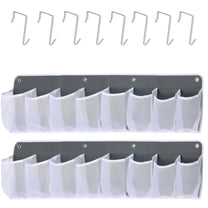 2 Pack Non-Woven Fabric Hanging Shoe Organizer With 8 Compartments