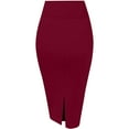 thumbnail image 4 of Byworldtasic Womens Skirts Women's Office Work Pencil Skirt Stretch High Waist Knee Length Bodycon for Business and Casual Wear, 4 of 4