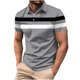 thumbnail image 1 of Blusa y camisa de manga corta con cuello vuelto para hombre, informal, de color liso, a rayas, con botones y estampado, blusa para hombre, 1 of 4