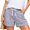 *Purple, variant on ClodeEU Women's Striped Elastic Waist Drawstring Shorts,Casual Loose Shorts with Pockets Black,Women's Plus L