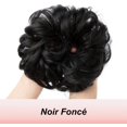 thumbnail image 3 of Pelo negro oscuro, postizos grandes, rizos, ondulados, coletero, moño falso de cabello natural, elástico para mujeres y niñas, 3 of 5