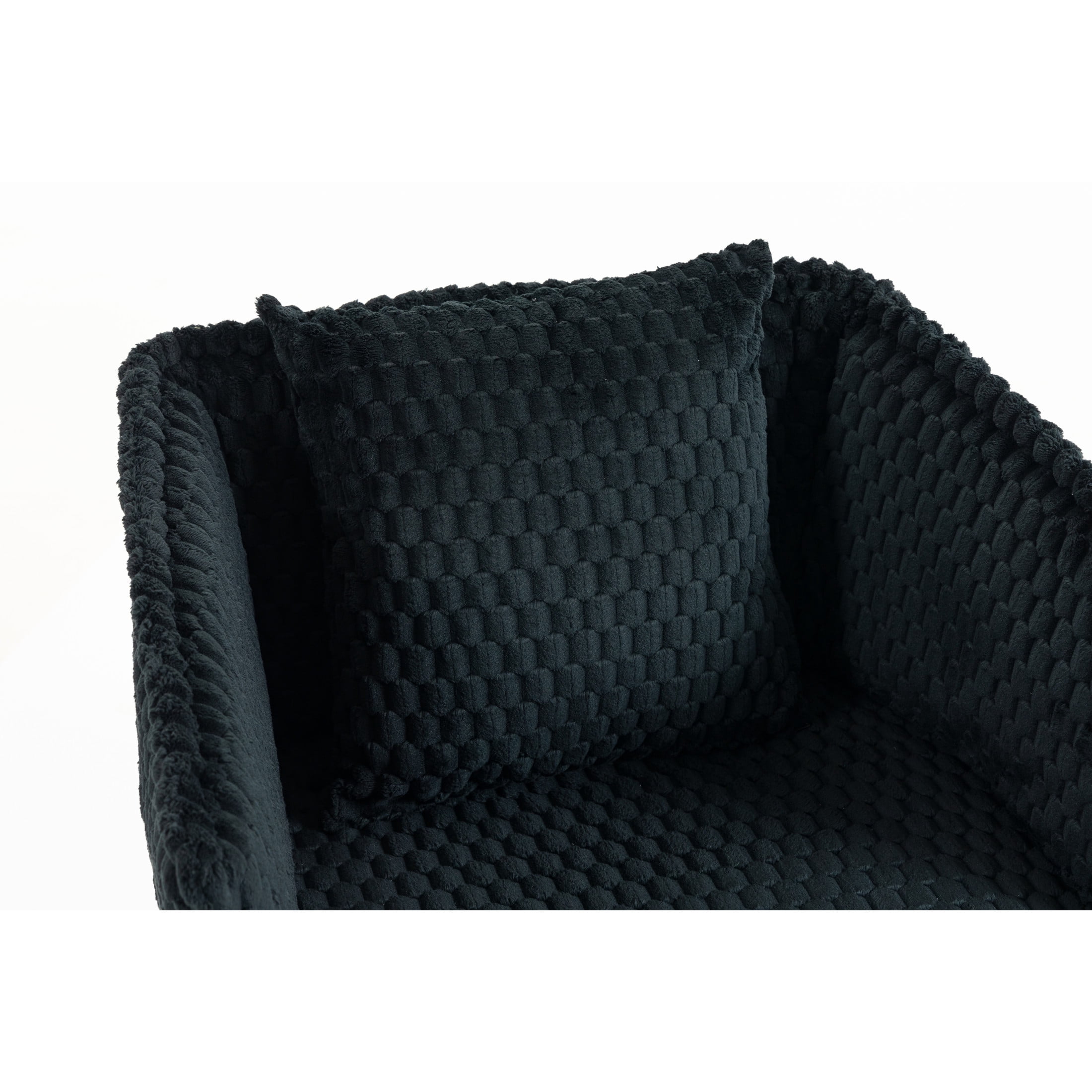 GDF Studio Derwin Mid-Century Modern 360° Swivel Accent Chair with Storage, Reading Armchair for Living Room, Black