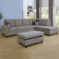 thumbnail image 3 of Hommoo Linen Rectangular Storage Ottoman, Bench Tufted Footrest, Modern Lift Top Pouffe Ottoman for Living Room, Grey, 3 of 4