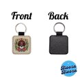 thumbnail image 3 of American Water Spaniel Dog Floral Flowers Faux Leather Square Keychain, 3 of 6