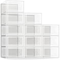thumbnail image 1 of Organizador de zapatos JM paquete grande de 12 cajas apilables de plástico transparente, 1 of 8