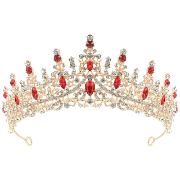 WASHWEPE 1Set Rhinestone Tiara Bridal Crown 6.29X5.89X2.75in For Bride Wedding Hair Band And Bridal Headdress