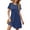 Navy Blue, variant on UVN Summer Dresses for Women Short Sleeve Pleated Midi Dress Casual Tunic Dresses with Pockets