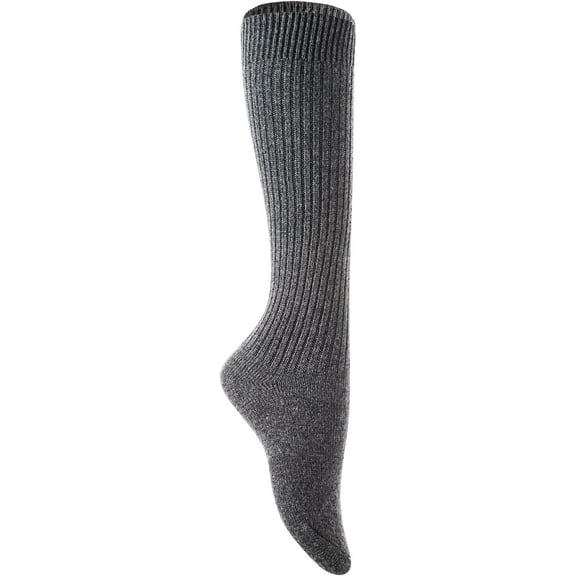 Lian LifeStyle Women's 1 Pair Knee High Knitted Wool Socks Striped Size 7-9, Grey, One Size