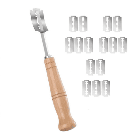 Fox Run Stainless Steel Bread Lame With Wood Handle and 15 Blades