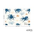 thumbnail image 4 of Amarainy Ocean Octopus And Starfish Pattern Linen Table Mats Set Of 4 For Home Kitchen Table Decor 12x18 inch, 4 of 5