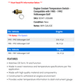 thumbnail image 2 of Engine Coolant Temperature Switch - Compatible with 1985 - 1992 Volkswagen Golf 1986 1987 1988 1989 1990 1991, 2 of 2