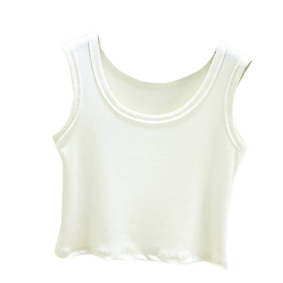 XuJwPNcy Pajama Tank Tops for Women Fashion Soft Comfy Basic Cropped Tops Scoop Neck Sleeveless Pjs Loungewear