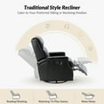 thumbnail image 3 of Genuine Leather Swivel Rocker Recliner Wingback Transitional Black, 3 of 8