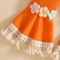 thumbnail image 4 of mgoYE Toddler Baby Girl Clothes Sleeveless Summer Outfit Smocked Strap Camisole Linen Pants Prety Spring Clothing Set(Orange,6-9 Months), 4 of 7