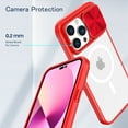 thumbnail image 6 of Nalacover Clear Magnetic Case for iPhone 14 Pro with Camera Lens Sliding Protective Cover, Hybrid Acrylic Soft TPU Hard PC Shockproof Case Compatible with MagSafe Wireless Charging Case, Red, 6 of 6